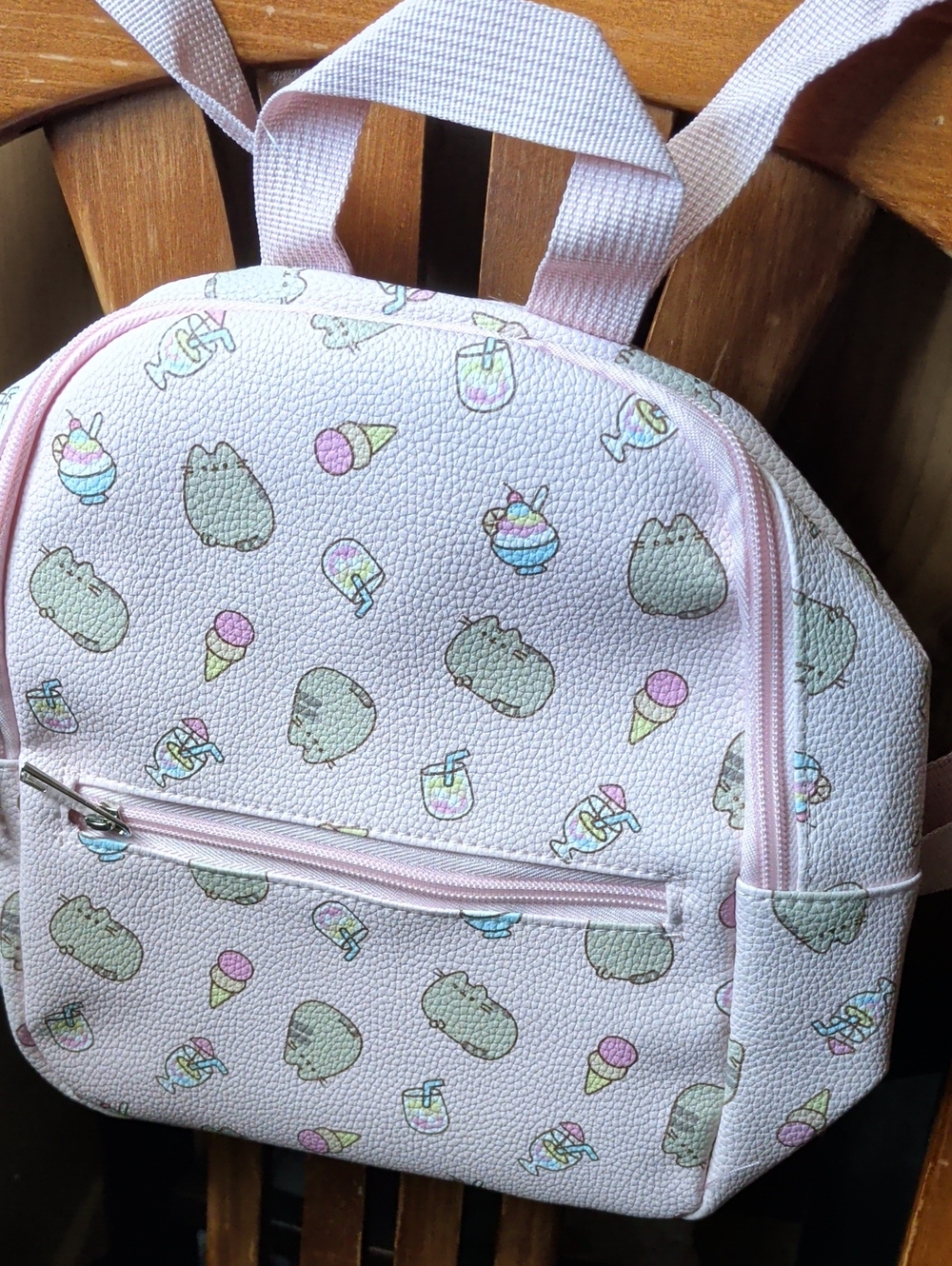 Kids Mini Backpack with Pink Pastel Pusheen Pattern